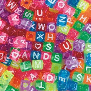 S&S Worldwide Glitter Alphabet Beads 1/2 Lb., 4x7mm (Bag of 500) Toys & Games