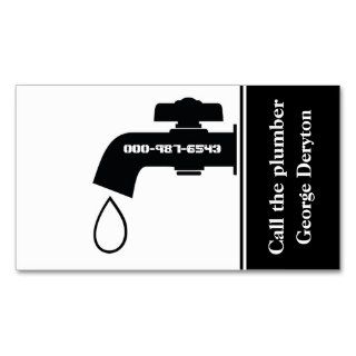 Plumber black white tap eye catching plumbing business card templates