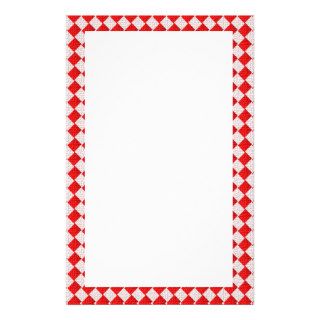 Red Checkered Picnic Tablecloth Background Stationery Design