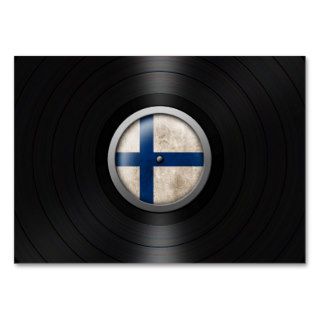 Finnish Flag Vinyl Record Album Graphic Business Card