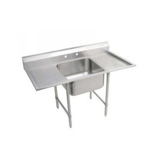 Elkay RNSF8118LR2 Stainless Steel Rigidbilt Single Compartment Scullery Sink with Dual Drainboards   Single Bowl Sinks  
