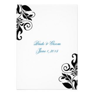 Elegant Swirls Blue Wedding Invitations