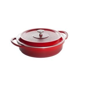 Nordic Ware Pro Cast Traditions Enameled Cast 4.5 qt. Braiser Pan with Cover Cranberry 21524M
