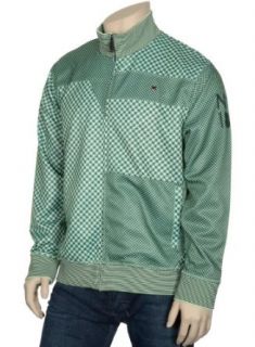 RSRV Mens Green Houndtooth 183 Track Jacket (Green, 2XL) Clothing