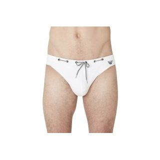 Emporio Armani Piquet Drawstring Swim Bikini 211591 3P413 54/White at  Mens Clothing store