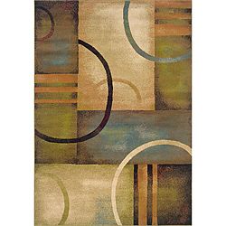 Brown/Gold Contemporary Area Rug (6'7 x 9'6) Style Haven 7x9   10x14 Rugs