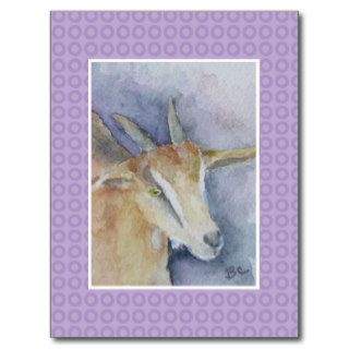 Watercolor Goat Postcard