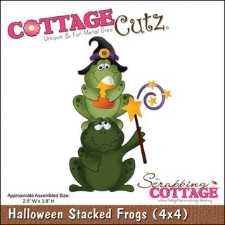 CottageCutz 'Halloween Stacked Frogs' 4x4 inch Die Cutting & Embossing Dies