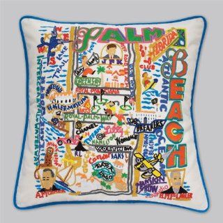 Catstudio Palm Beach Embroidered Pillow  Throw Pillows  