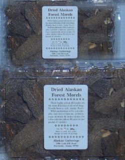Midnight sun wild Alaskan dried morel mushrooms. NO stems. NO pieces. Sun dried. Morchella species. (8 oz)  Grocery & Gourmet Food