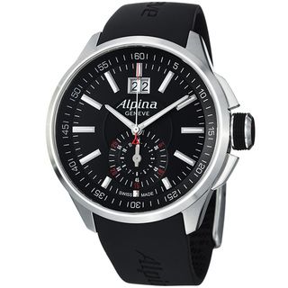 Alpina Men's 'Racing' Black Dial Black Rubber Strap Quartz Watch Alpina Men's More Brands Watches