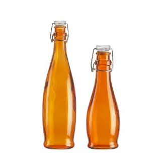 Global Amici Z7AB187AS2R Soho Amber Bottles, Set of 2 Kitchen & Dining
