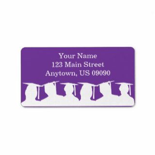 Graduates Silhouettes Address Labels (Purple)