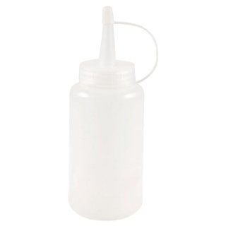 180cc White Plastic Squeeze Bottle Oil Sauce Dispenser Nozzle Cap Attached   Food Dispensers