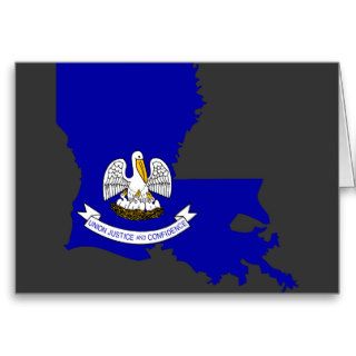 Louisiana Flag Map Greeting Card