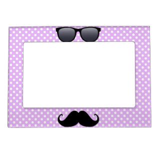 Funny Black Mustache And Glasses Picture Frame Magnets