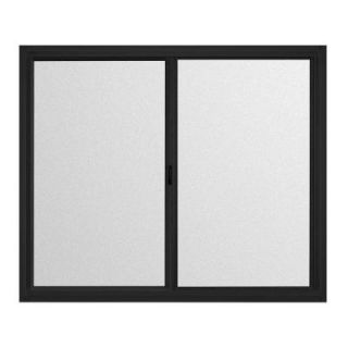 JELD WEN 100 Series Horizontal Sliding Aluminum Windows, 36 in. x 12 in., Bronze, with Insulated Obscure Glass and Screen 2B0454