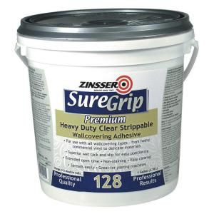 Zinsser 1 gal. SureGrip 128 Premium Heavy Duty Clear Strippable Adhesive (4 Pack) 2901