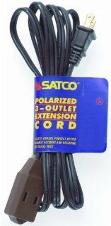 12 Pack Satco 93 193 6' Brown 3 Outlet Polarized Extension Cord   16/2 SPT    
