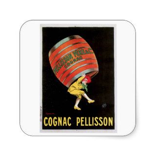 Cognac Pellisson Vintage Wine Drink Ad Art Stickers