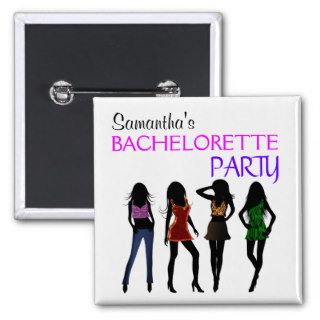 Fashion Divas Bachelorette Party Square Buttons