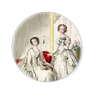 19th Century Wedding Round Sticker