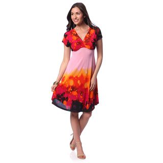 24/7 Comfort Apparel Women's Abstract Bubble Print Sleeveless Short Dress 24/7 Comfort Apparel Casual Dresses