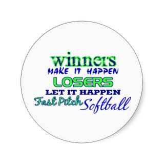 Winners.Fast Pitch Softball Round Sticker