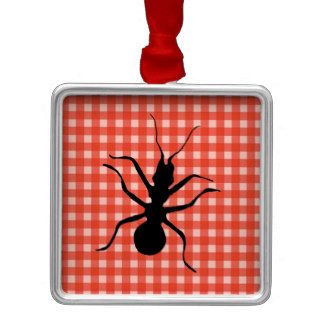 Creepy Crawly Ant Plaid Tablecloth Christmas Ornament