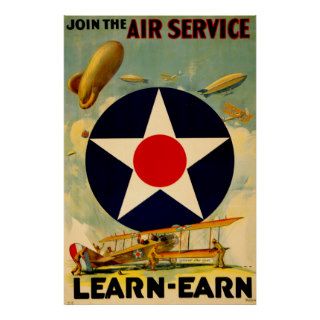 Vintage U.S. Air Service WWI Military Recruitment Posters