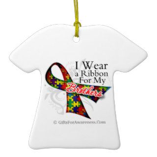 I Wear a Ribbon For My Brothers   Autism Awareness Ornaments