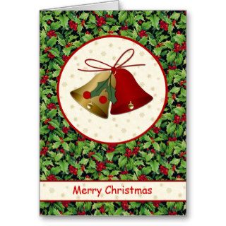 Christmas bells and holly Card