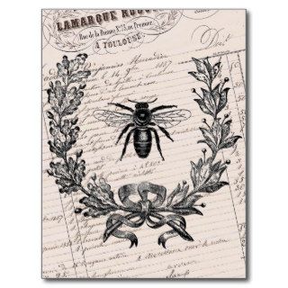 Vintage French Chic Honey Bee Postcards