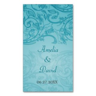 Turquoise Flourish Special Occasion Placecard Business Cards