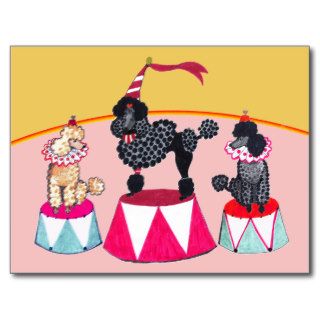 Poodle Sisters Circus Act Postcard