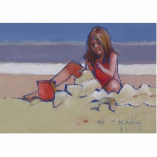 Cute little girl playing in sand cut outs