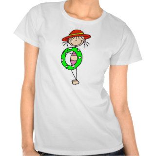 Stick FIgure Girl with  Swim Tube T shirt