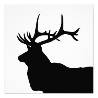 Elk Head Silhouette Custom Invitations