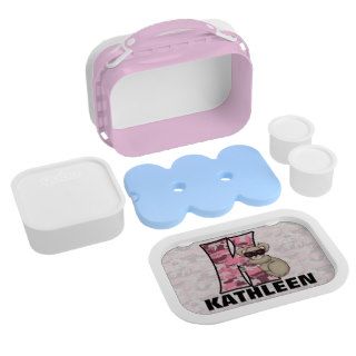 Pink Koala Monogrammed "K" Camouflage Lunchboxes