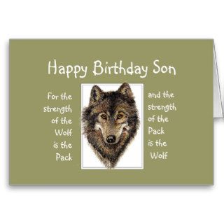 Custom Son Birthday Wolf Pack Family Quote Cards
