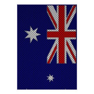 Flag of Australia with Carbon Fiber Effect Invite