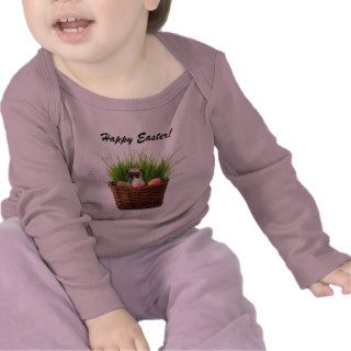 Happy Easter pug puppy infant long sleeve tee