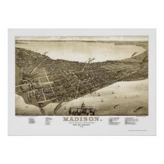 Madison, WI Panoramic Map   1885b Posters