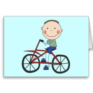 Boy on Bicycle Tshirts and Gifts Greeting Cards