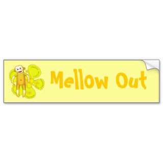 Mellow Yellow Sock Monkey Bumper Stickers