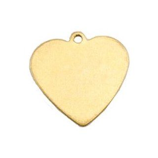 10pc Brass 5/8" Heart Tag Charm Pendant Stamping Blanks 24 Gauge Made In USA