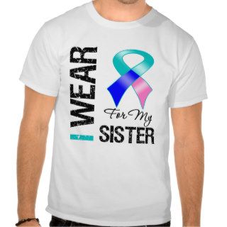 I Wear Thyroid Cancer Ribbon For My Sister Tee Shirt