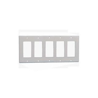5 Gang Decora Thermoplastic Panel Wall Plate (GFCI), White 