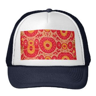 Ethnic Boho Haute Hippie Textile Pattern Pink Trucker Hats