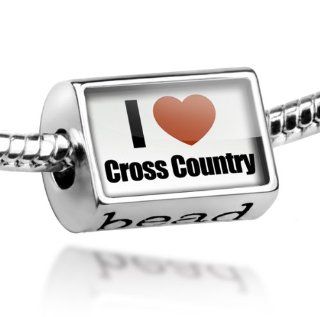 Beads "I Love cross country"   Pandora Charm & Bracelet Compatible Jewelry